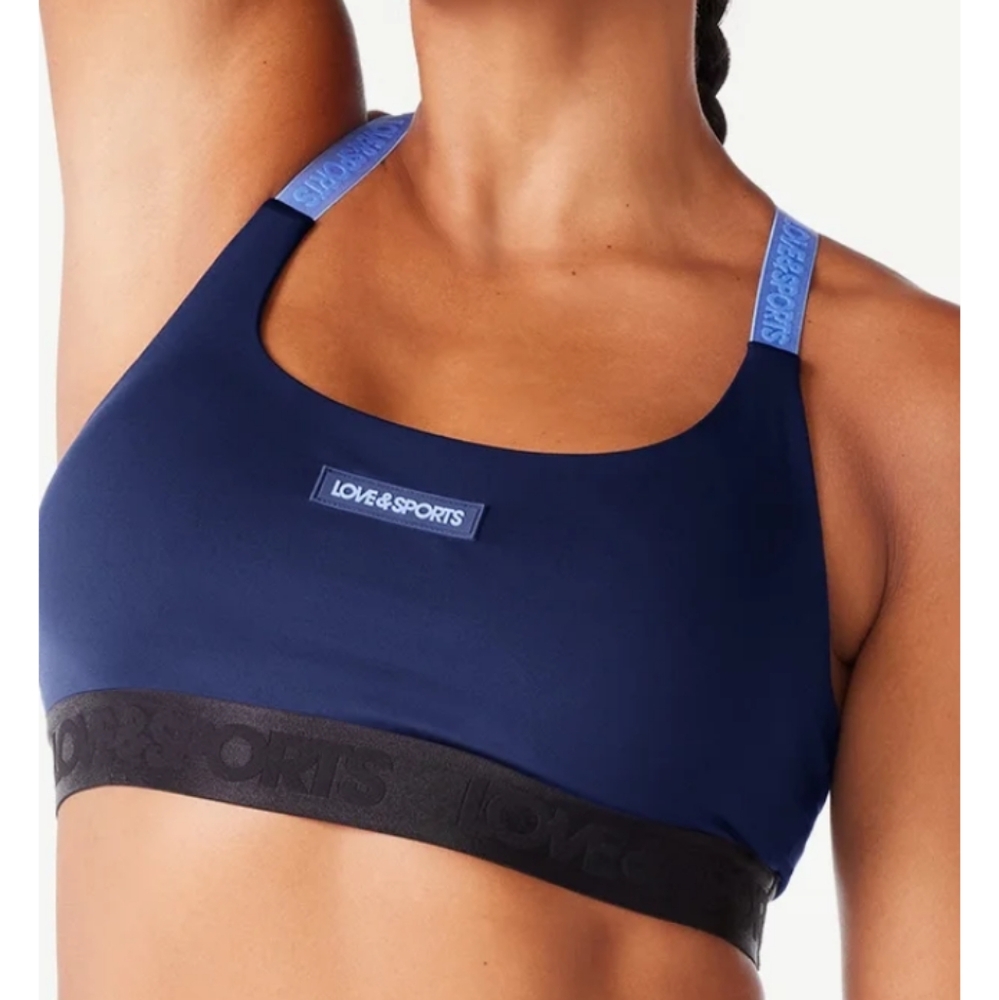 Love and Sports Core Sports Bra       Size.   S (4-6).   NWT.    Deep Colbalt